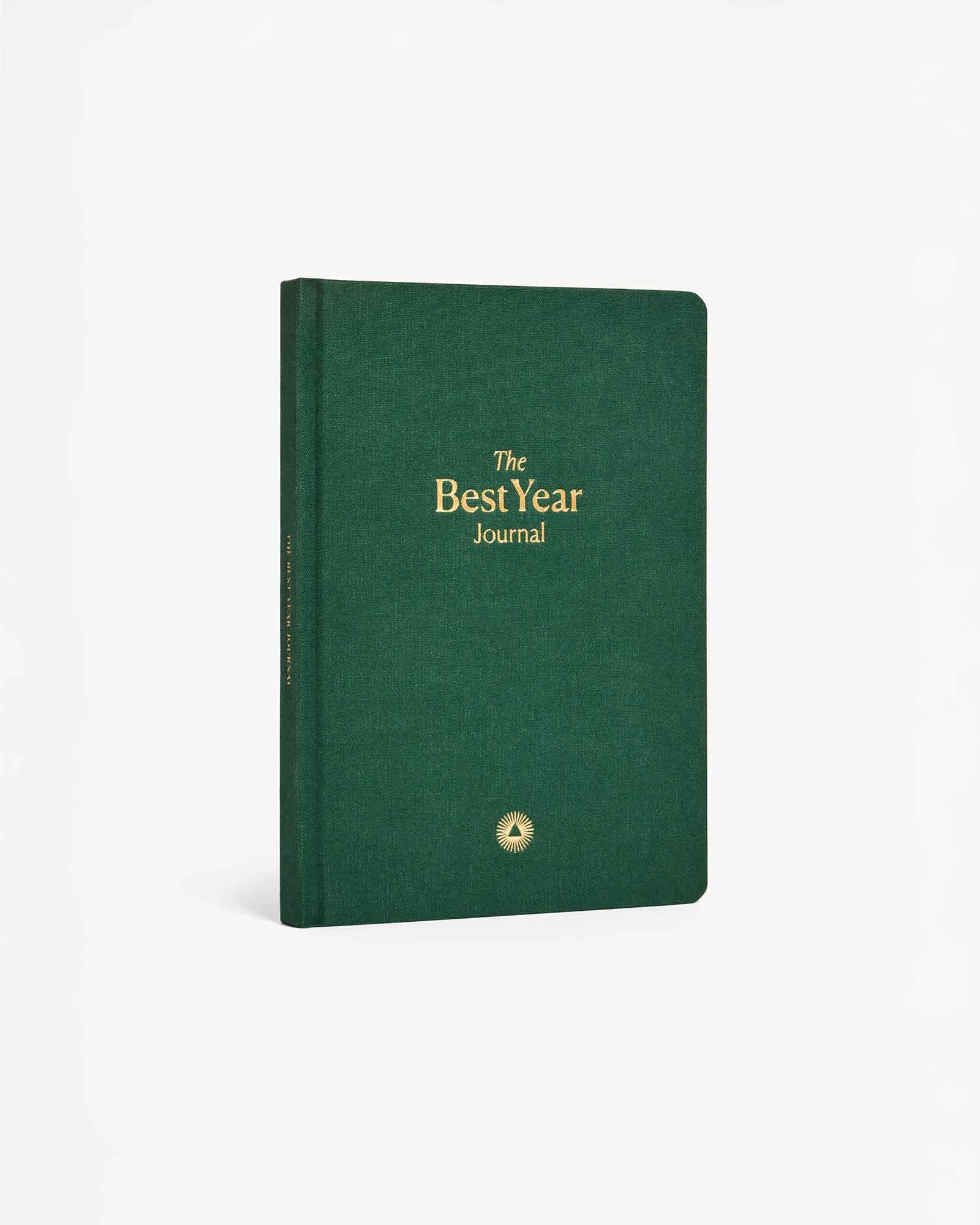 Green journal with 'The Best Year Journal' text on a white background