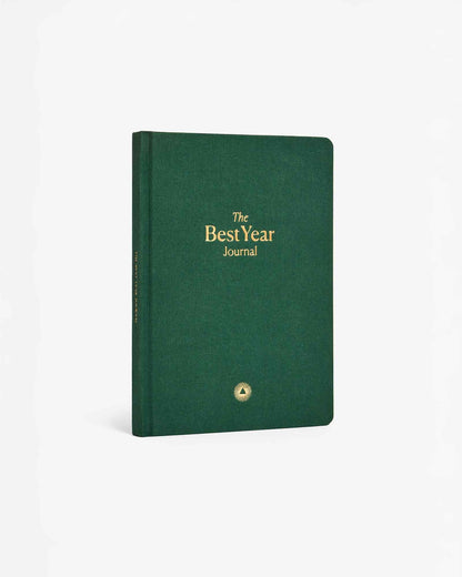 Green journal with 'The Best Year Journal' text on a white background