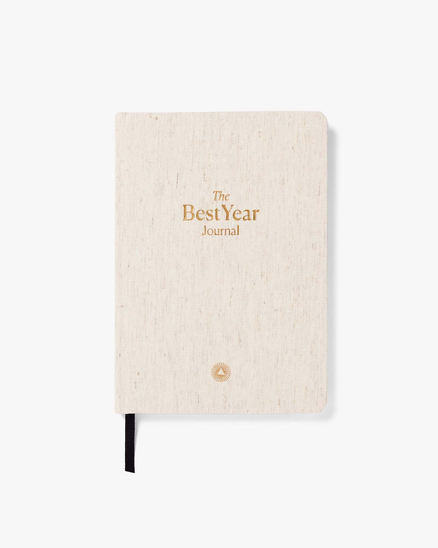 Beige journal with 'The Best Year Journal' text on a white background