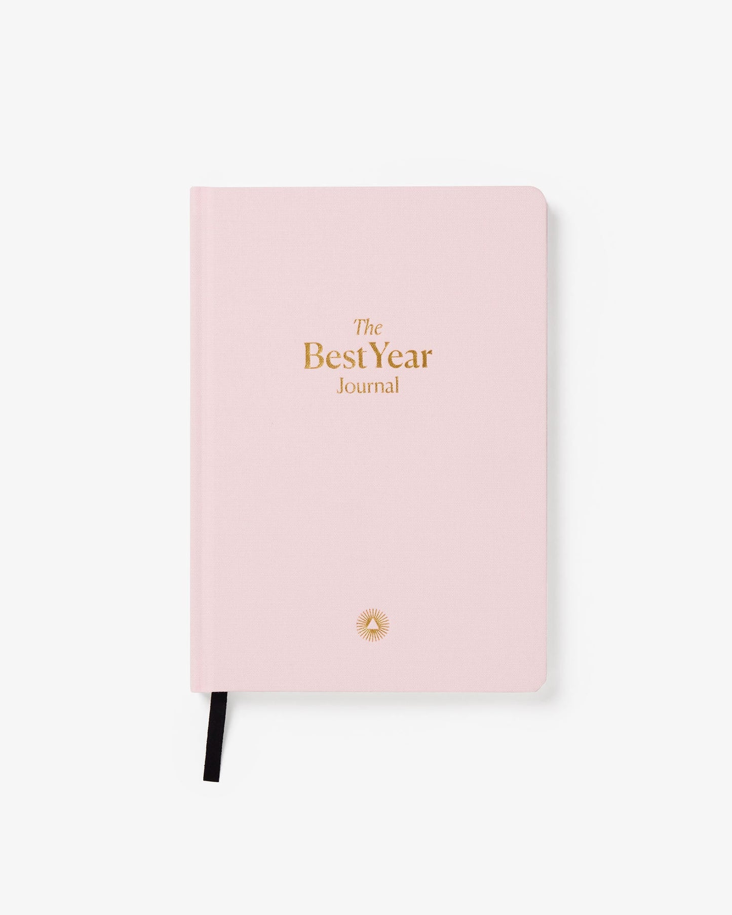 Pink journal titled 'The Best Year Journal' on a white background