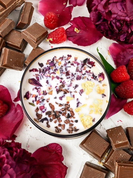 COCOA LUXE Chocolate Raspberry Candle - Ash & Rose Candle