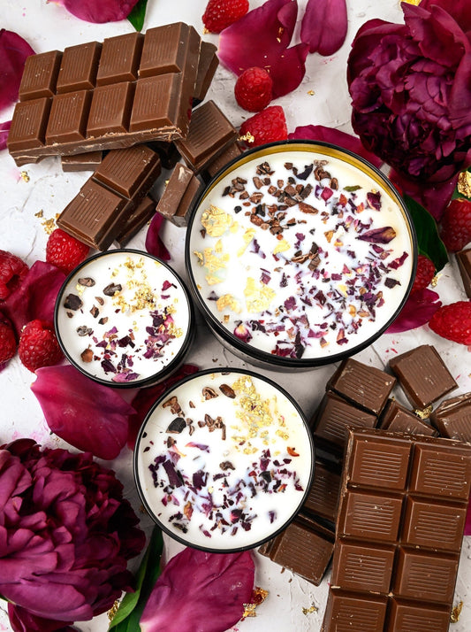 COCOA LUXE Chocolate Raspberry Candle - Image 2 - Ash & Rose Candle