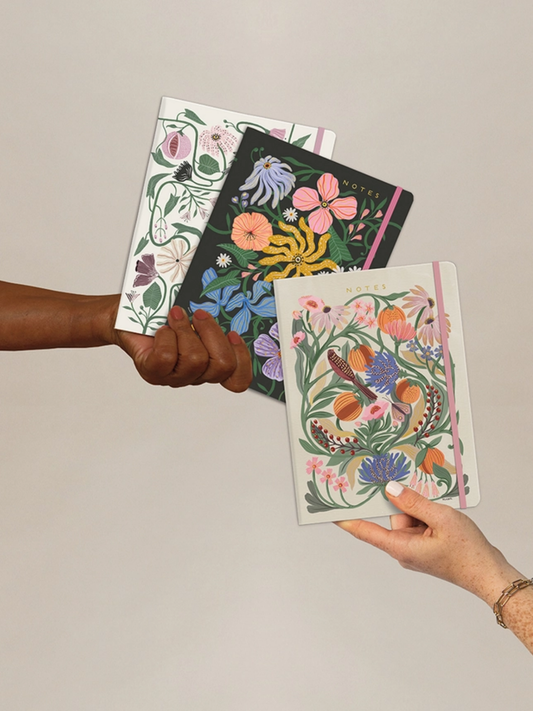 Flora + Fauna Sewn Trio Notebook Set - Ash & Rose Notebook