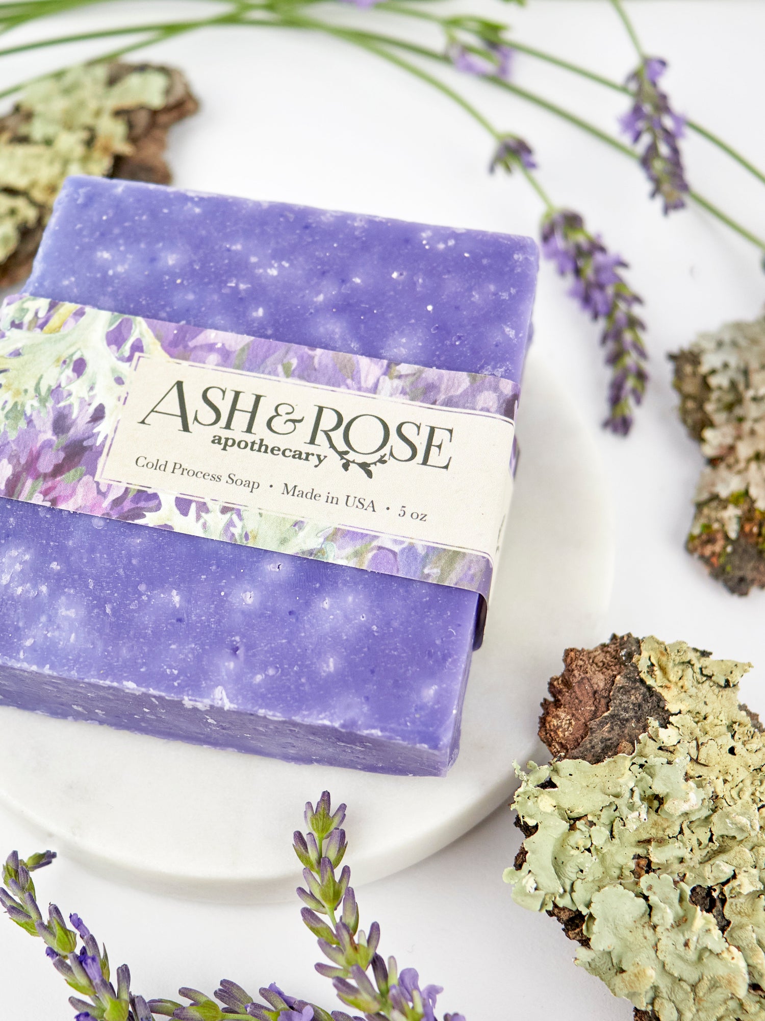 Lavender Oak Moss Soap Scrub Bar - Ash & Rose Bar Soap