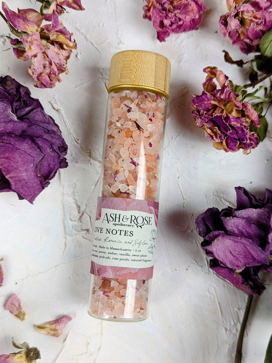 LOVE NOTES Bath Soak Vial - Ash & Rose Bath Soak