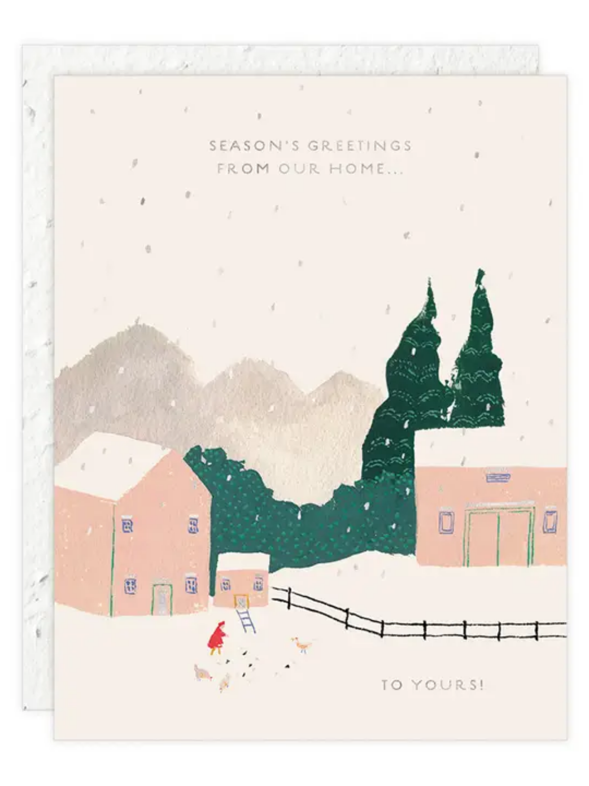 Snow Chickens - Seeded Holiday Card - Ash & Rose Greeting & Note Cards