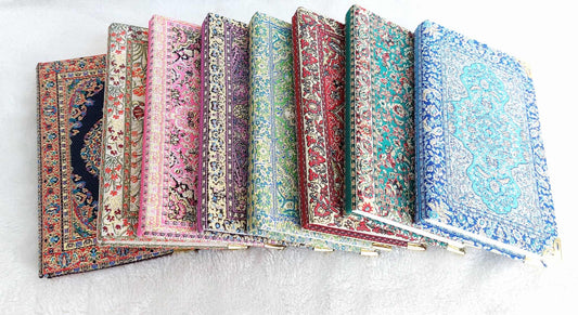 Turkish Carpet-Pattern Journal | Lined Notebook with Metal Corner Trim