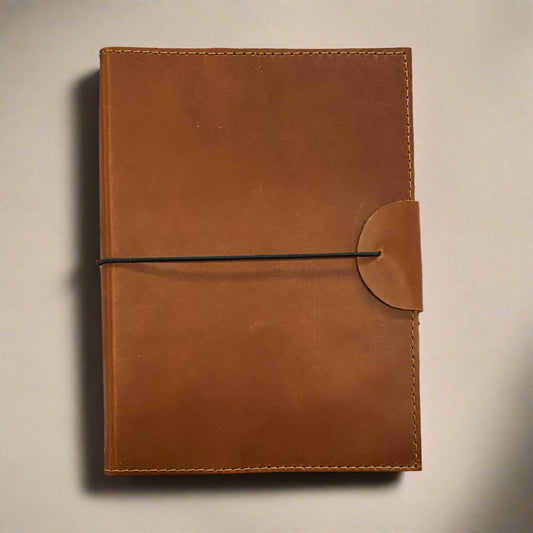 A5 Refillable Leather Traveler's Journal | Pockets, Pen Slot & Tree-Free Khadi Paper